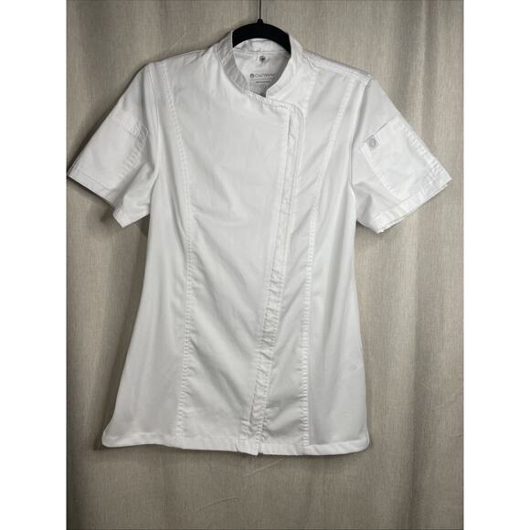 Chef Works Women's Springfield White Chef Coat, Great Used Condition -Sz Small - Picture 1 of 10